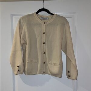 Karen Scott Cream Women's Wool Blend Sweater